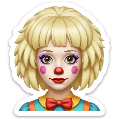 a blonde woman making a bad decision and acting like a foolish clown sticker