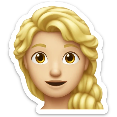 une chipie blonde qui ricane malicieusement  sticker