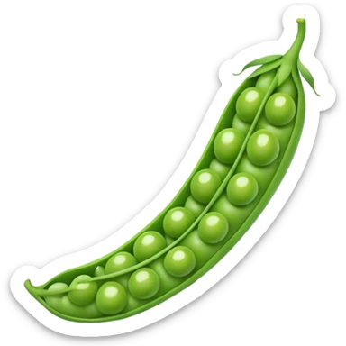 A pea pod with peas visible inside sticker