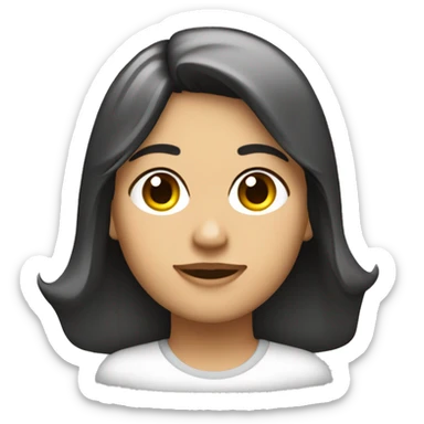 Una morena cabello lacio largo con casco de arquitecta sticker