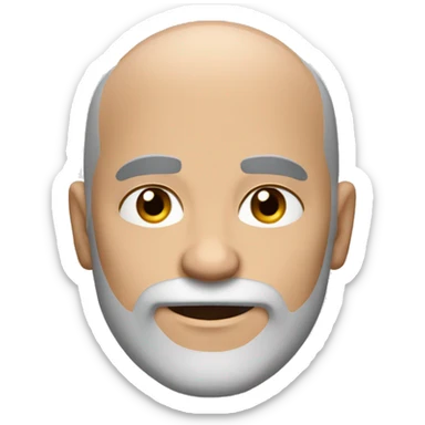 Bald guy with a graying beard and dark brown eyes and strong bushy eyebrows sticker