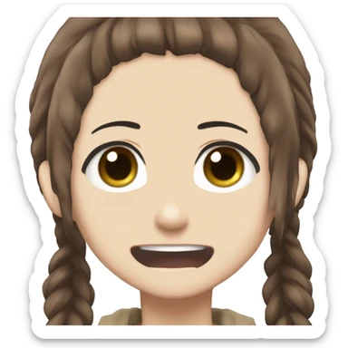 Sasha Braus brown hair hair in a ponytail anime attack on titan sticker