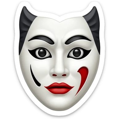 Theatre mask tragedy sticker