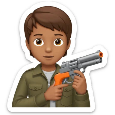 A 12 year old boy who has the gun sticker