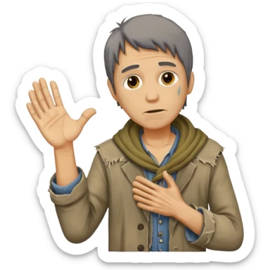 man begging sticker