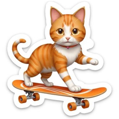 CAt skateboarding  sticker