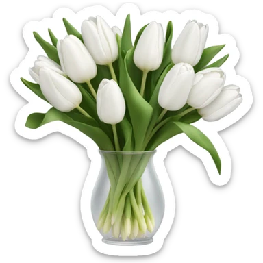 white tulip bouquet  sticker