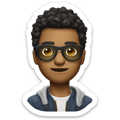 Emoji de chico con ropa de free fire y con unos lentes sticker