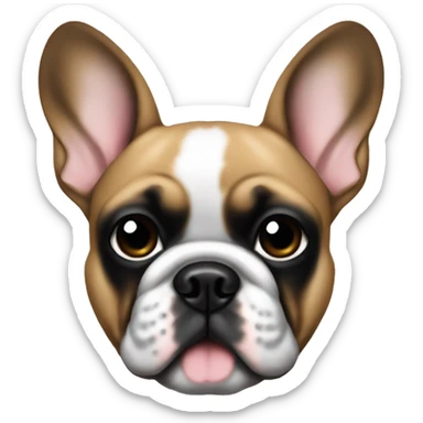 Fawn French bulldog with black face sticker