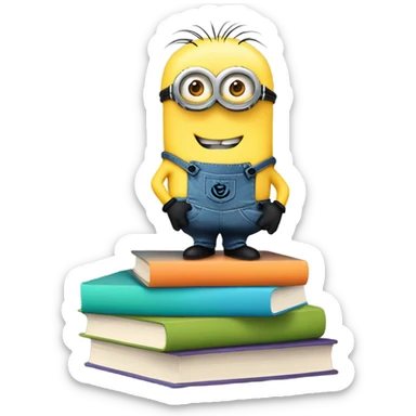minion with books sticker