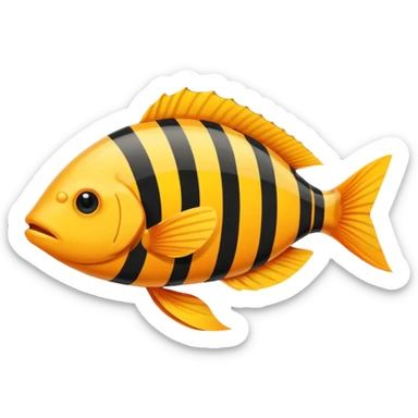 Yellow  çizgili Fish sticker