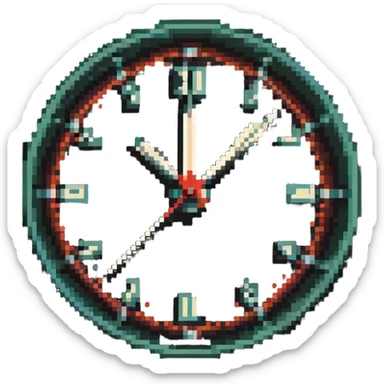 A simple analog clock in retro style sticker