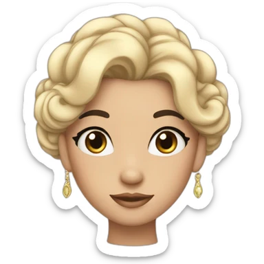 princess with black hair and long eyelashes sticker