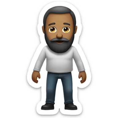 A giant Beard gy that is so big it goes down to hips sticker