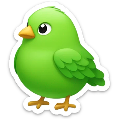 Green bird duolingo fat sticker
