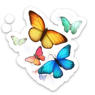 Cute Heart with butterflies  sticker