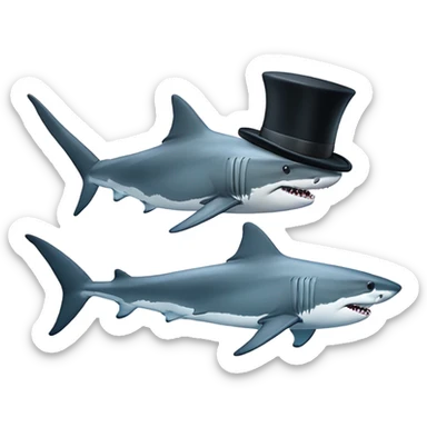 Great white shark with a top hat and a monocle ￼ sticker