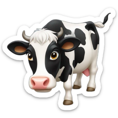 Vache avec des chaussure sticker