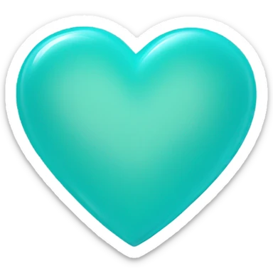 Turquoise transparent heart sticker