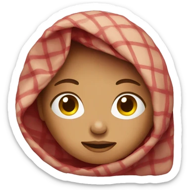 Woman with cherry hair in a blanket sticker