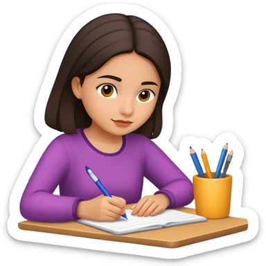 Chica escríbiendo sticker