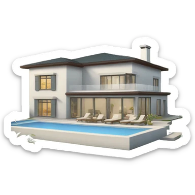 modern villa sticker