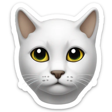 gato blanco con orejas negras sticker