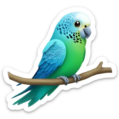 blue and green budgies sticker