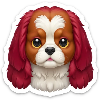 ruby colored king charles cavalier sticker