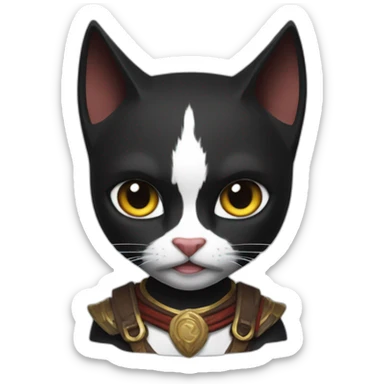 black cat kratos from god of war sticker