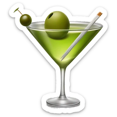 Martini glass with a olive on a toothpick  sticker