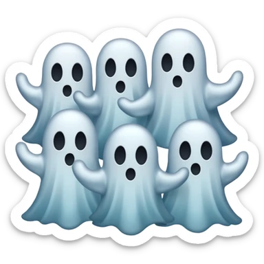 A group of ghosts wandering in the night sticker