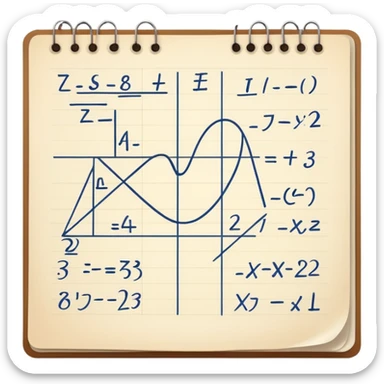 A paper with mathematic equations sticker