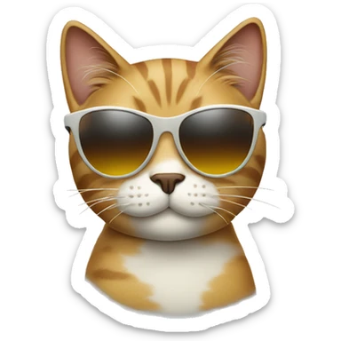 Cat with sunglasses sticker