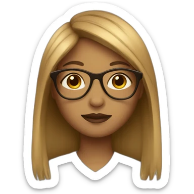 light brown-girl-with-glasses-and-fringe sticker