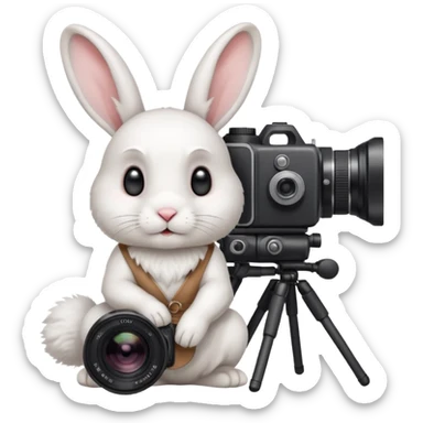 white rabbit camera sticker