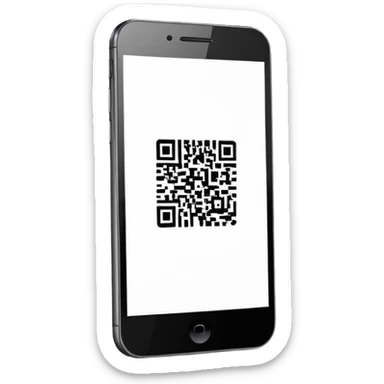 smartphone with QR code displayed on screen sticker