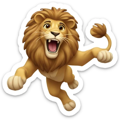 jumping lion  sticker