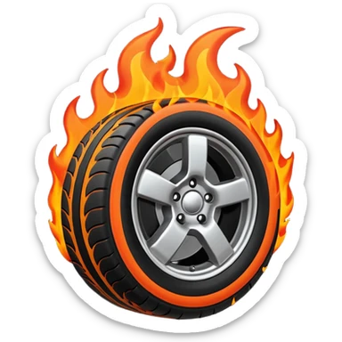 more flames small tires sticker
