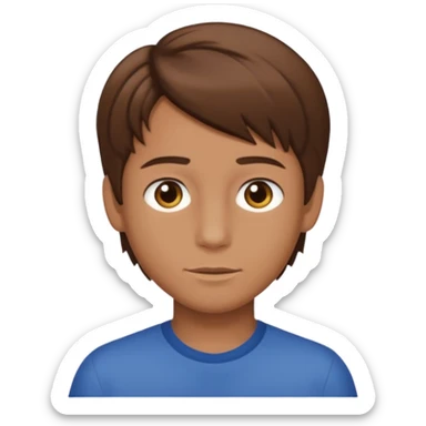 boy with brown hair and a middle part sticker