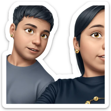 girl and boy with jewelry sticker
