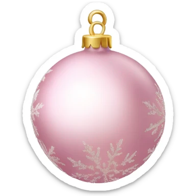 Light Pink Christmas bauble sticker