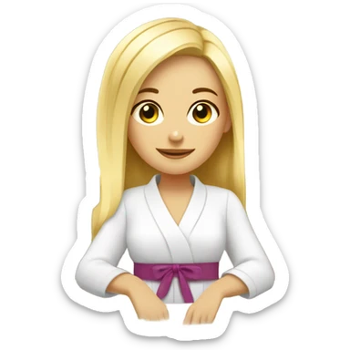 Girl blondes relax in spa salon  sticker