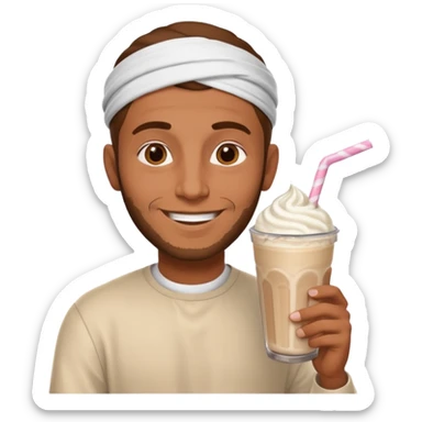 brown muslim man drinking milkshake sticker