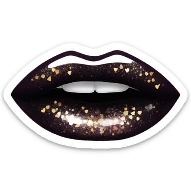 Black ombre lip gloss with a lot of glitter sticker