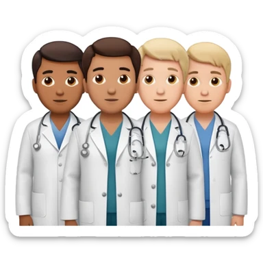 5 doctor staff all men  make some space between em sticker