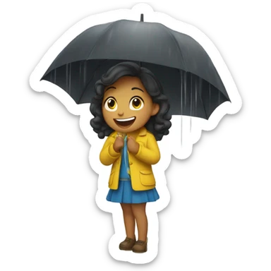 Girl singing in the rain sticker