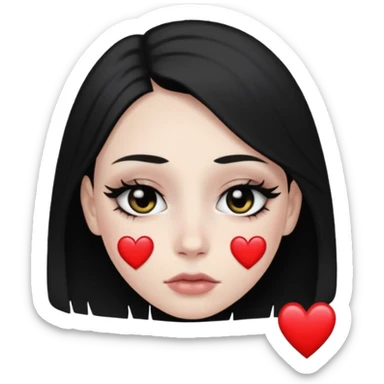 heart with dark tears and eyeliner sticker