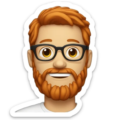 red hair white men with glasses and beard sticker