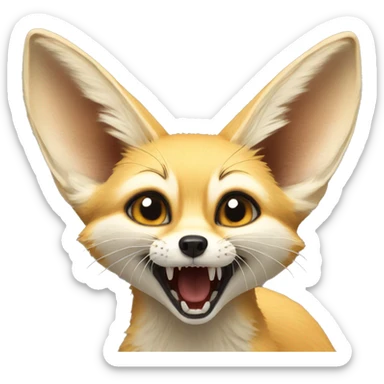 sideways facing fennec fox that's yelling sticker